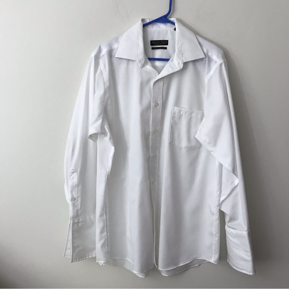 Men’s Donald J Trump white long sleeve button down shirt 👔